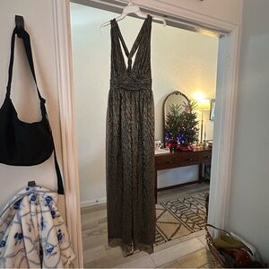 Lulu's Black and Silver Strapless Dress